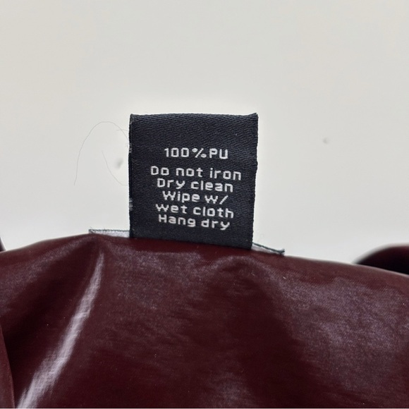 Clara Sunwoo Vinyl + Liquid Leather Panel Zip Cuff Jacket Small Mulberry - Picture 11 of 12